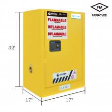 FM Approved 4gal Flammable Cabinet 22x 17x 17" Manual Door