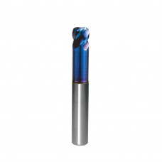 1.5 mm Corner Radius End Mill 4 Flute 0.5R, HRC68, Blue NB Coated, 3/16" Shank,  Made in Taiwan