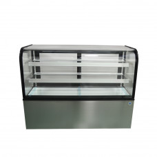 60 in. Commercial Bakery Display Case Curved Glass Stainless Steel Refrigerated Bakery Display Case