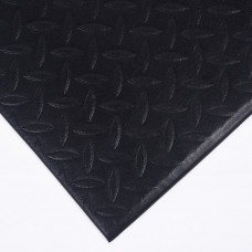 Soft Anti-fatigue Mat Diamond Plate 2 ft x 3 ft Thick 9/16" Black