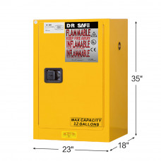 Flammable Cabinet 12 Gallon 35" x 23" x 18"  Self-Closing Door