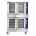 Bolton Tools Double Deck Full Size Commercial LP Natgas Convection Oven 108,000 BTU ETL 120V with Casters & Glass Doors