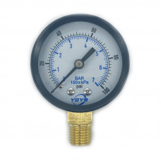 1.5 Inch Dry Pressure Gauge Bottom Connection 1/8"NPT 0-100PSI/BAR