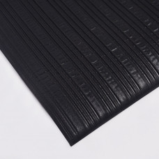 Soft Anti-Fatigue Mat Ribbed 3 ft x 5 ft Thick 3/8" Black