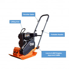 6.5 HP Walk Behind Plate Compactor with Loncin G200F Vibratory Compactor