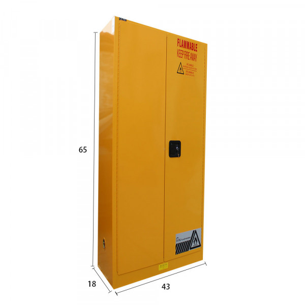 Flammable Cabinet 45 Gallon 65" x 43" x 18"  Manual Door