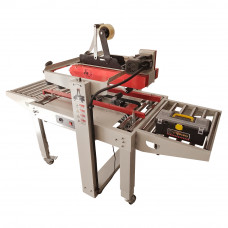 Semi-Automatic Adjustable Carton Sealing Machine Case Sealer 6050 Two-Side Belt Drive Tape Size: 1-2/5" × 2-4/5",110V 60HZ