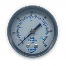 1.5 Inch Dry Pressure Gauge Back Connection 0-60PSI/BAR 1/8"NPT