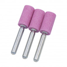 1/2" (D) x 1" (T), W187, Cylinder End, Vitrified Aluminum Oxide Mounted Points, Abrasive, 3 Pcs, Made In Taiwan