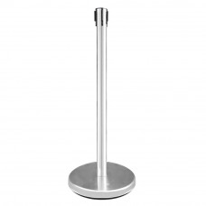 6.5' Red Belt 35.5"H Steel Crowd Control Stanchion Silver Post