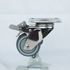3" Stainless Steel Swivel Plate Caster 176lb Capacity TPR With Brake