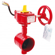 Butterfly Valve 4'' 300psi C/W Signal Gearbox-Grooved End Grooved-Style Butterfly Valve