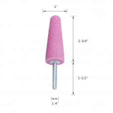 1" (D) x 2-3/4"  (T), A3, Vitrified Aluminum Oxide Mounted Points, Abrasive, Tree End, 2 Pcs, Made In Taiwan