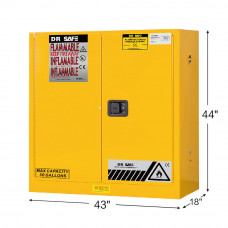 Flammable Cabinet 30 Gallon 44" x 43" x 18"  Manual Door