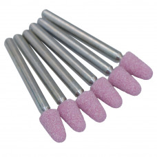 1/4" (D) x 3/8"(T), B44, Tree End, Vitrified Aluminum Oxide Mounted Points, Abrasive, 6 Pcs, Made In Taiwan