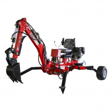 9 HP Towable Backhoe Mini Excavator 270cc Gas Engine Small Digger with 9" Bucket, Thumb