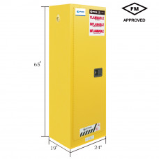 FM Approved 22gal Flammable Cabinet 65x 24x 19" Manual Door
