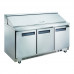 17.5 cu. ft. 3-Door Commercial Food Prep Table Refrigerator in Stainless Steel with Mega Top