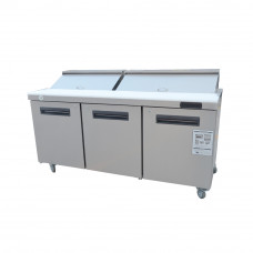 Stainless Steel Three Door Food Prep Table Refrigerator-72 Inches Commercial Refrigerator Restaurant Refrigerator