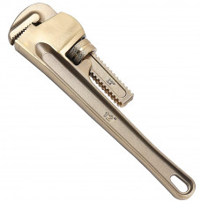 WEDO Non-Sparking Pipe Wrench (Length 450mm, Opening Max 60mm), Spark-Free Straight Plumbing Wrench, No Spark Safety Spanner, Aluminum Bronze