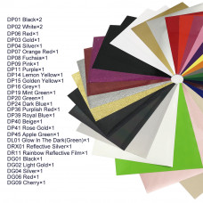 10" x 12" Glitter PU Reflective Glow HTV Sheet 30 Colors Heat Transfer