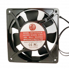 4 - 11/16‘’ 220Vac Square Axial Fan, 0.13A, 21W, 1Ph, 66Cfm, Lead Wires