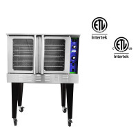 Bolton Tools Glass Doors Single Deck Full Size 240V Commercial Electric Convection Oven ETL Certification -10 KW, 1 Phase wiith Casters