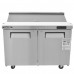 Bolton Tools 48" Double Door Stainless Steel Refrigerated Salad Sandwich Prep Table Commercial Counter Fan Cooling Refrigerator for Restaurant ETL