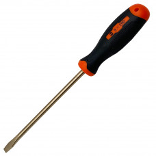 WEDO Non-Sparking Slotted Screwdriver, Spark-free Safety Flat-head Screwdriver, Aluminum Bronze, 8.5Inch, 6 X 100mm