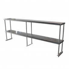 Stainless Steel Double Deck Overshelf - 12" x 84" x 32"