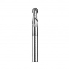 1/2" Diam. 2 Flute, Ball Nose End Mill, Solid Carbide, R6, Made In Taiwan