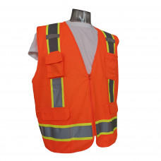 5XL Safety Vest Premium Type R Class 2 Orange Two-tone Surveyor Mesh