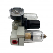 1/4" NPT Pneumatic Air Filter Regulator Lubricator 25 Micron 123 Psi