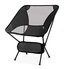Outdoor Portable Ultralight  Folding Camping Moon Chair Black