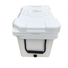 45 Qt White Rotomolded Hard Cooler with Bluetooth Speaker and Wheels