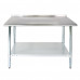 24" x 60"  Stainless Steel Commercial Kitchen Work Table Back splash