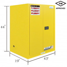 FM Approved 30gal Flammable Cabinet 44x 43x 19" Manual Door