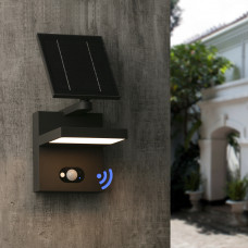LED Outdoor Lamp Solar Wall Light with PIR Sensor 3.6W 200Lm