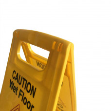 25" Yellow Caution Wet Floor Sign
