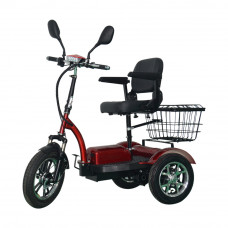 3-wheel Mobility Scooter with Large Capacity for the Elderly and Adults Red Foldable Armrest Travel Scooter(Clear inventory）