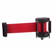Retractable Belt Stanchion 39"H Golden Steel Post 12' Red Belt