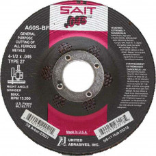 United Abrasives 4-1/2 x .045 x 7/8 Metal Cutting Wheel Aluminum Oxide Type 27/Type 42 | 22021