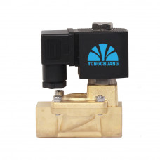 110VAC Brass Pilot Operated Diaphragm Solenoid Valve, Normally Closed, 1/2" NPT Pipe Size