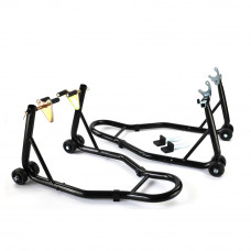 Black Motorcycle Front and Rear Stand 441lbs Capacity