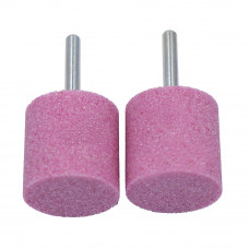 1-1/2" (D) x 1-1/2" (T), W238, Cylinder End, Vitrified Aluminum Oxide Mounted Points, Abrasive, 2 Pcs, Made In Taiwan