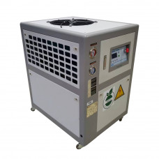 Industrial Chiller 3HP Portable Air- Cooled Chiller for Plastics and Rubber, Print Food Industries R407C Refrigerant Chiller 220V 60HZ w/ wheels