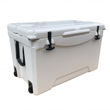 75 Qt White Rotomolded Hard Cooler with Wheels