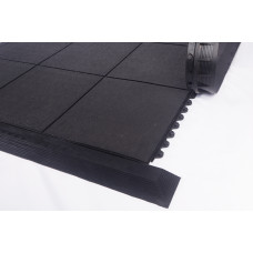 Rubber Soild Modular Drainage Mat Thick 5/8" 3 ft x 3 ft Black