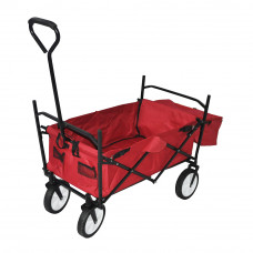 Collapsible Folding Utility Wagon with Side Bags Red(clear inventory）