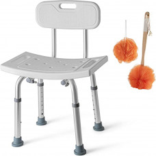 Anti Slip Shower Chair Set With Adjustable Height And Additional Spong